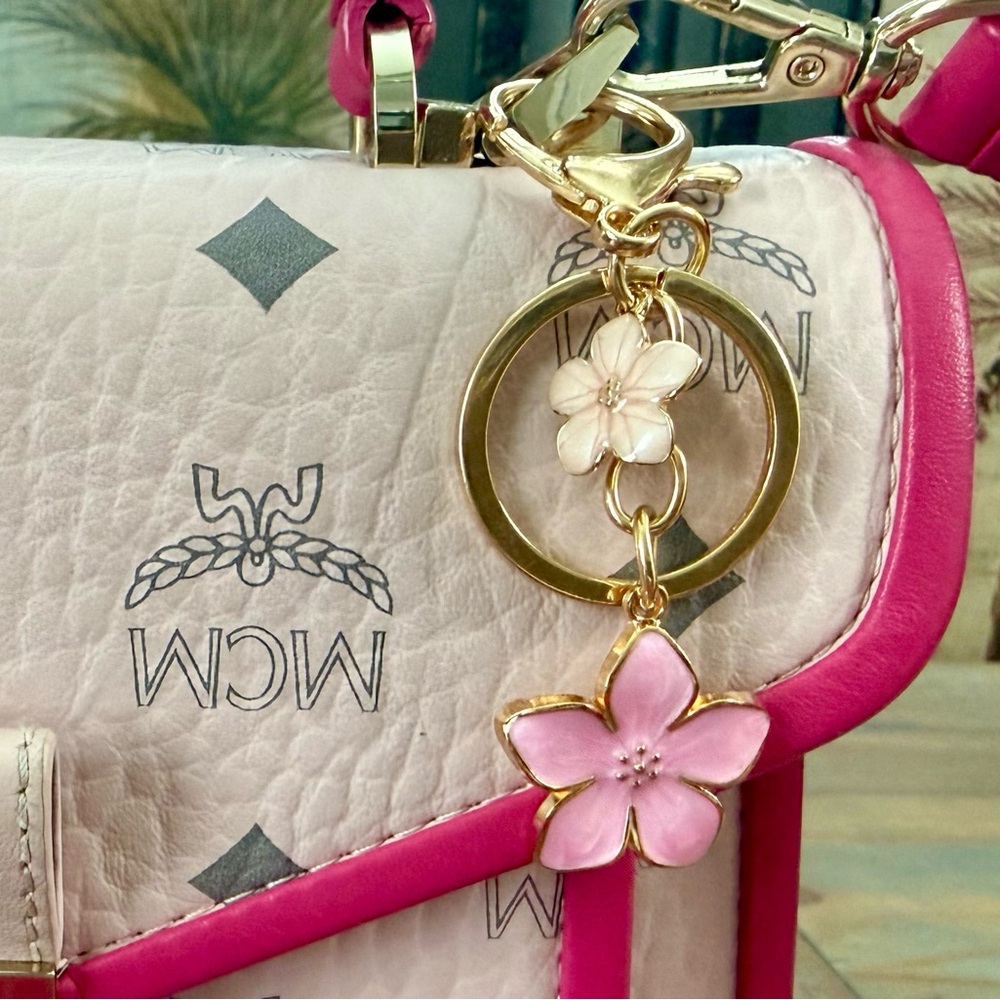 MCM Powder Pink Visetos Small Top Handle Shoulder Satchel Bag w/FREE GIFT - Picture 7 of 15
